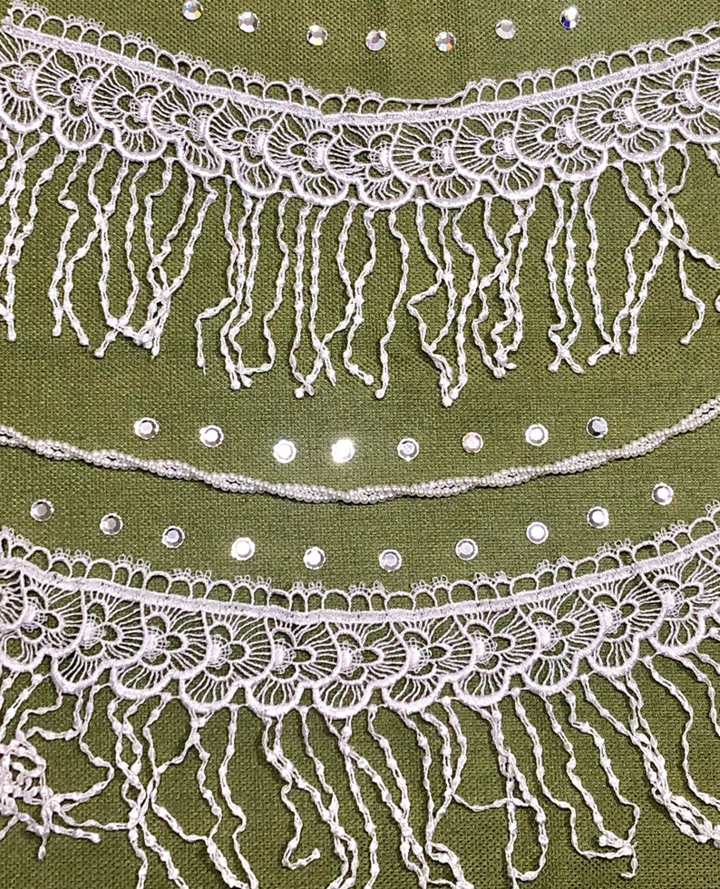 WHITE VINTAGE LACE made in Italy Great for Brides image 4