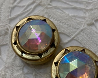 clear AUSTRIAN, SWAROVSKI crystal, button cover in Silver