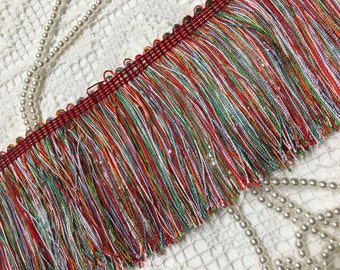 Hippie Vintage fringe Ribbon Embroidered Colorful Multicolored