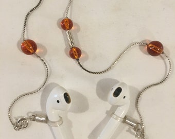 BEADED SILVER AirPod Chain HOLDER