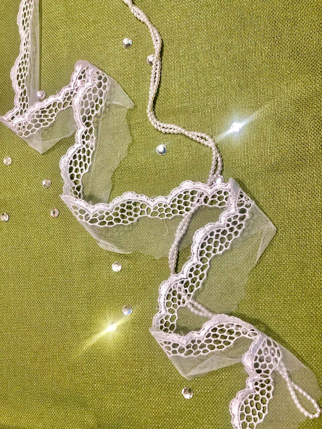 2 yard WHITE VINTAGE LACE Etsy Italia