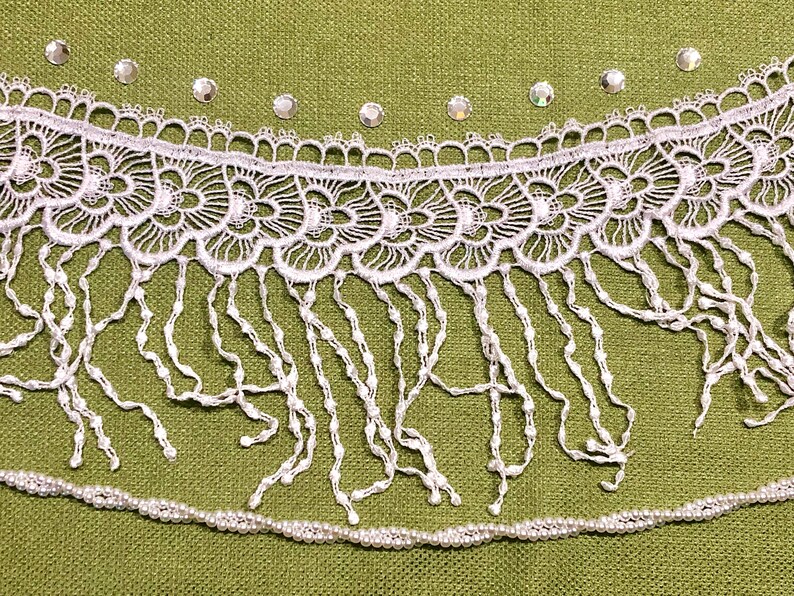 WHITE VINTAGE LACE made in Italy Great for Brides image 1