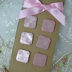 Vintage Pink Shell Buttons Shabby Chic Square 8 Pc - Etsy