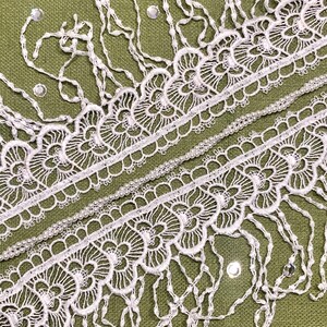 WHITE VINTAGE LACE made in Italy Great for Brides image 5