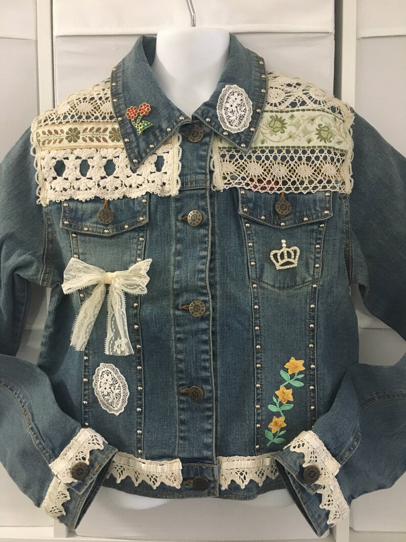 Decorated Girls' Denim Jeans Jacket Size 12 | Etsy