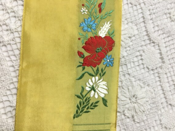 VINTAGE SILK EMBROIDERED Ribbon . - image 2