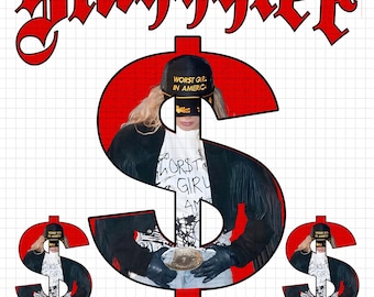 Slayyyter Worst Girl In America PNG, Tshirt Design (Instant Download)