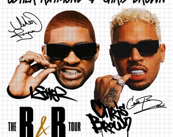 Usher Chris Brown R&B Tour 2026 Tshirt Design (digitaler Download)