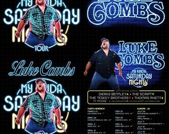 Luke Combs Tour 2026 PNG Design, Mein Kinda Samstagabend (Digitaler Download)
