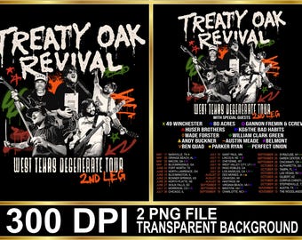 Treaty Oak Revival PNG-Datei, West Texas Degenerate Tour 2nd Leg 2026 (Digitaler Download)