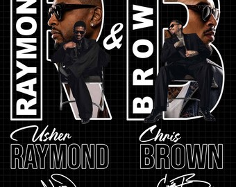Diseño de camiseta de la gira R&B de Usher y Chris Brown 2026 (Descarga digital)