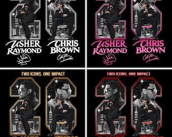 Bundle 4 PNG File Usher Chris Brown R&B Tour 2026 Tshirt Design (Digital Download)