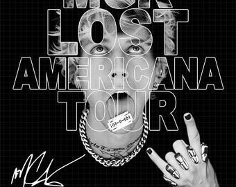 Maschinengewehr Kelly MGK Lost Americana Tour 2026 PNG Datei (Digitaldruck)