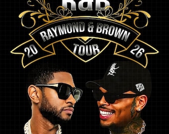 Usher Chris Brown R&B Tour 2026 Tshirt Design (digitaler Download)