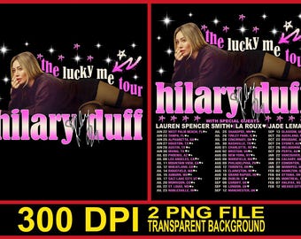 Hilary Duff The Lucky Me Tour 2026 PNG-Datei: Konzert T-Shirt Design (Digitaler Download)