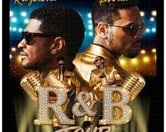 Usher Chris Brown R&B Tour 2026 Tshirt Design (digitaler Download)