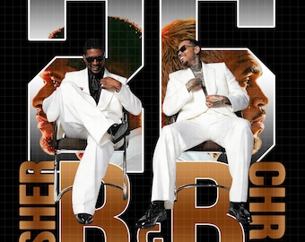 Usher Chris Brown R&B Tour 2026 Tshirt Design (digitaler Download)