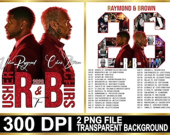 Usher Chris Brown R&B Tour 2026 Tshirt Design (digitaler Download)