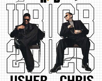 Usher Chris Brown R&B Tour 2026 Tshirt Design (digitaler Download)