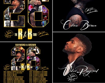Bundle 4 PNG-Datei Usher Chris Brown R&B Tour 2026 Tshirt Design (Digitaler Download)