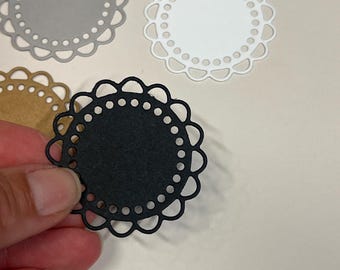 Mini Cardstock Doily 8 pc Die Cut Card making Scrapbook Embellishment
