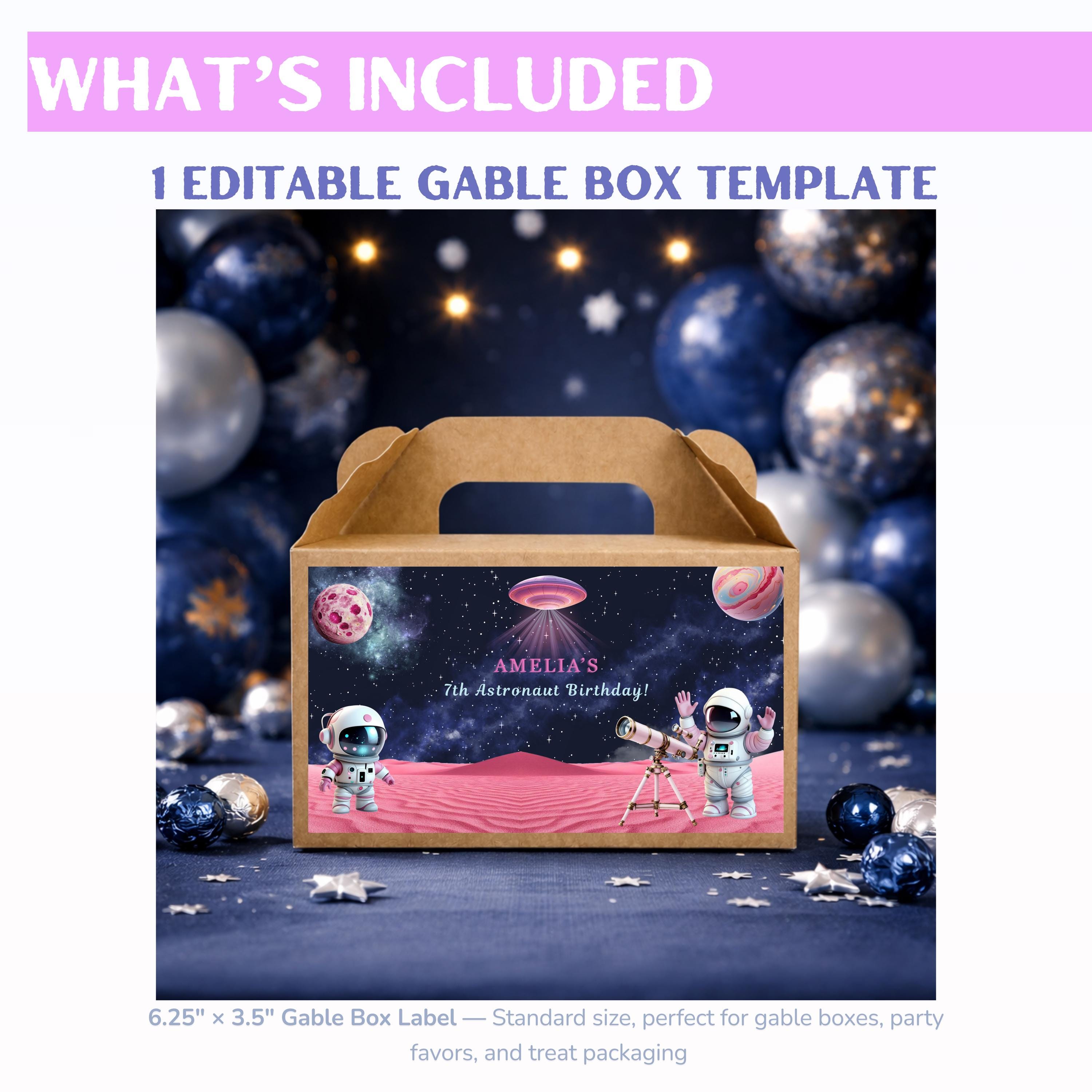 Astronaut Birthday Invitation Bundle, Pink Space Theme Decorations ...