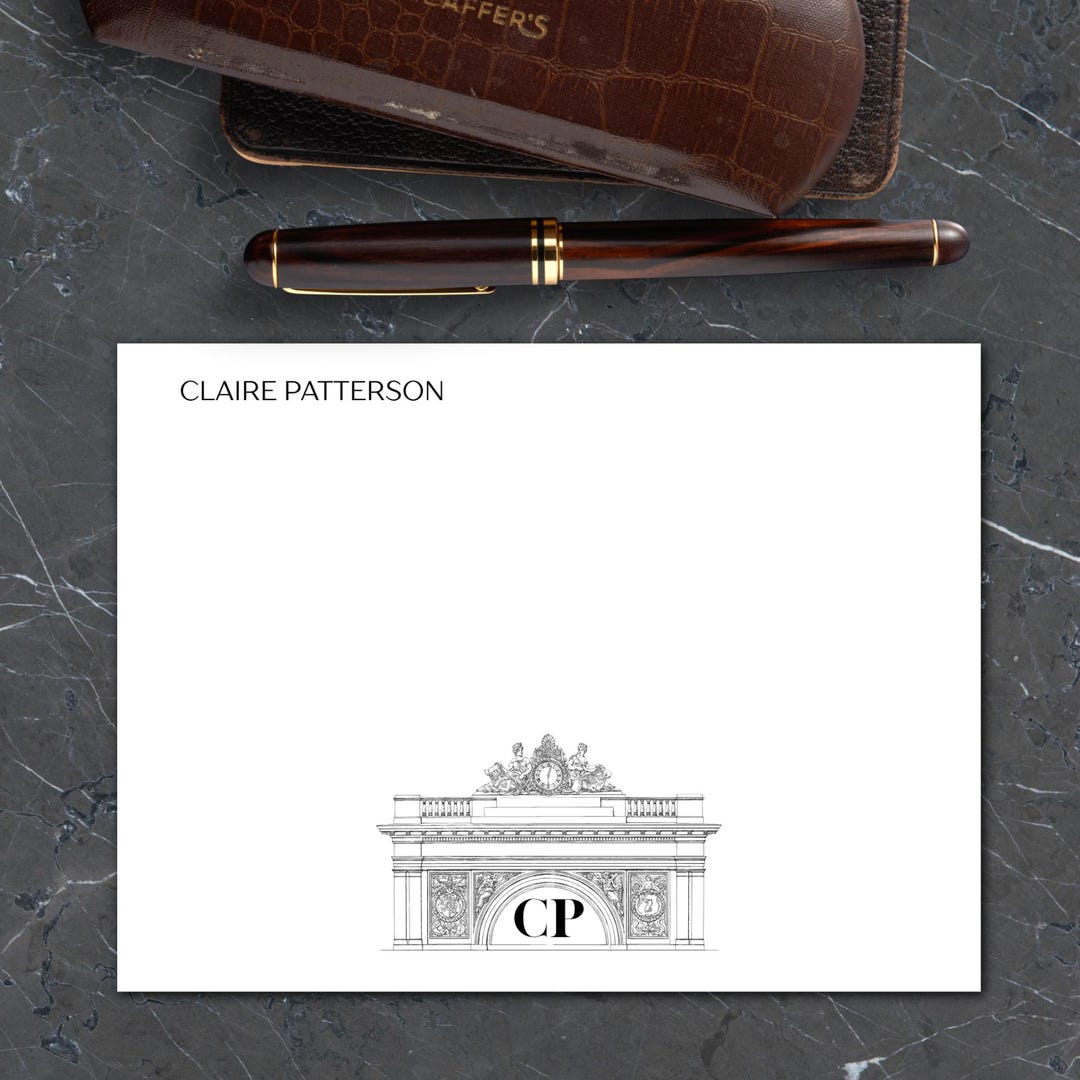 Personalized Baroque Jotter Cards – Minimalist Flat Note Cards ...