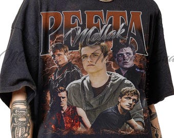 T-shirt grafica Vintage Comfort Colors Peeta Mellark, maglietta per fan di Peeta Mellark, maglietta vintage di Peeta Mellark, maglietta bootleg di Peeta Mellark
