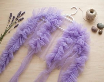 Veste transparente à volants mauve, tenue de festival sexy, vêtements rave pour femmes, haut superposé en résille, tenue de soirée EDM, clubwear, veste tendance