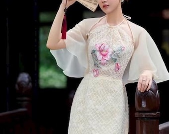 Ao dai traditionnel vietnamien pour femme, Ao dai tendance tendance, Ao Dai Yem, Ao Yem, Ao Dai Nu