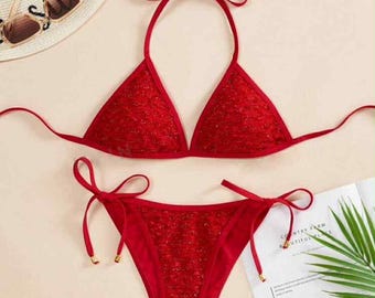 Bikini 2 pièces - Tenue de plage - Fête à la piscine - Tenue de festival - Tenues de rave