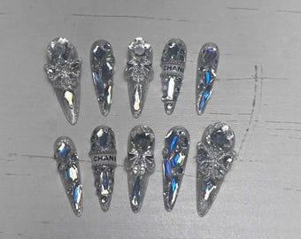 Accessoires EDC Boîte à ongles Acrylique Pierre scintillante