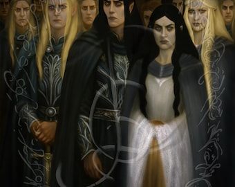 Epic Elven Fantasy Wall Art, Moonlit Migration Portrait, Digital Download, D&D Adventure Decor 21