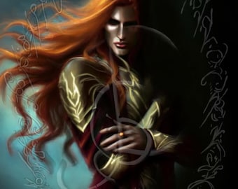 Noble Warrior Fantasy Portrait, Red Haired Hero Art, D&D Character Illustration (Digital Download) 4