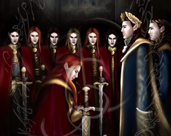 Epic Fantasy Court Art, D&D Campaign Room Decor, Medieval Knight, High Fantasy Wall Art 39