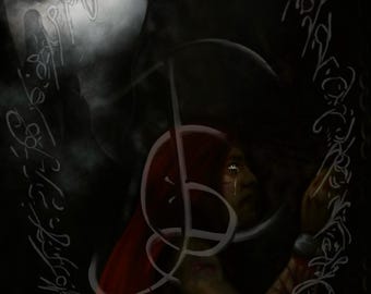 Dark Fantasy Wall Art, Winged Figure Print, Printable Digital Download, Dramatic Decor 34