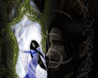 Ethereal Fantasy Couple Wall Art, Magical Dancer Portrait, Printable Digital Download, Dreamy Decor 13