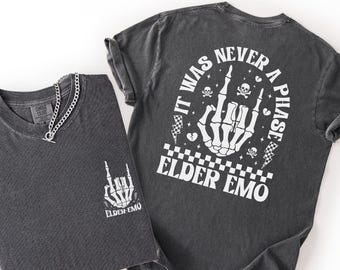 Comfort Colors® It Was Never A Phase Elder Emo Shirt, Elder Emo T-Shirt, Emo Clothing Never A Phase, Emo Forever Shirt, Goth Emo Tee