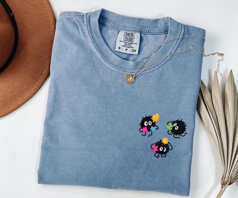Comfort Colors® Sprites Cozy Shirt, Studio Inspired Cottagecore Tee, Cute Anime Aesthetic Shirt, Cozy Autumn Whimsy Gift image 2