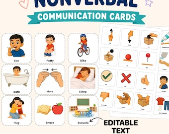 Communication Cards for Kids, Visual Schedule, Toddler Routine, Speech Support (Digital Download)