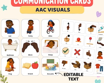 Editable Communication Cards for Autism: Visual Routine Flashcards (Digital Download)