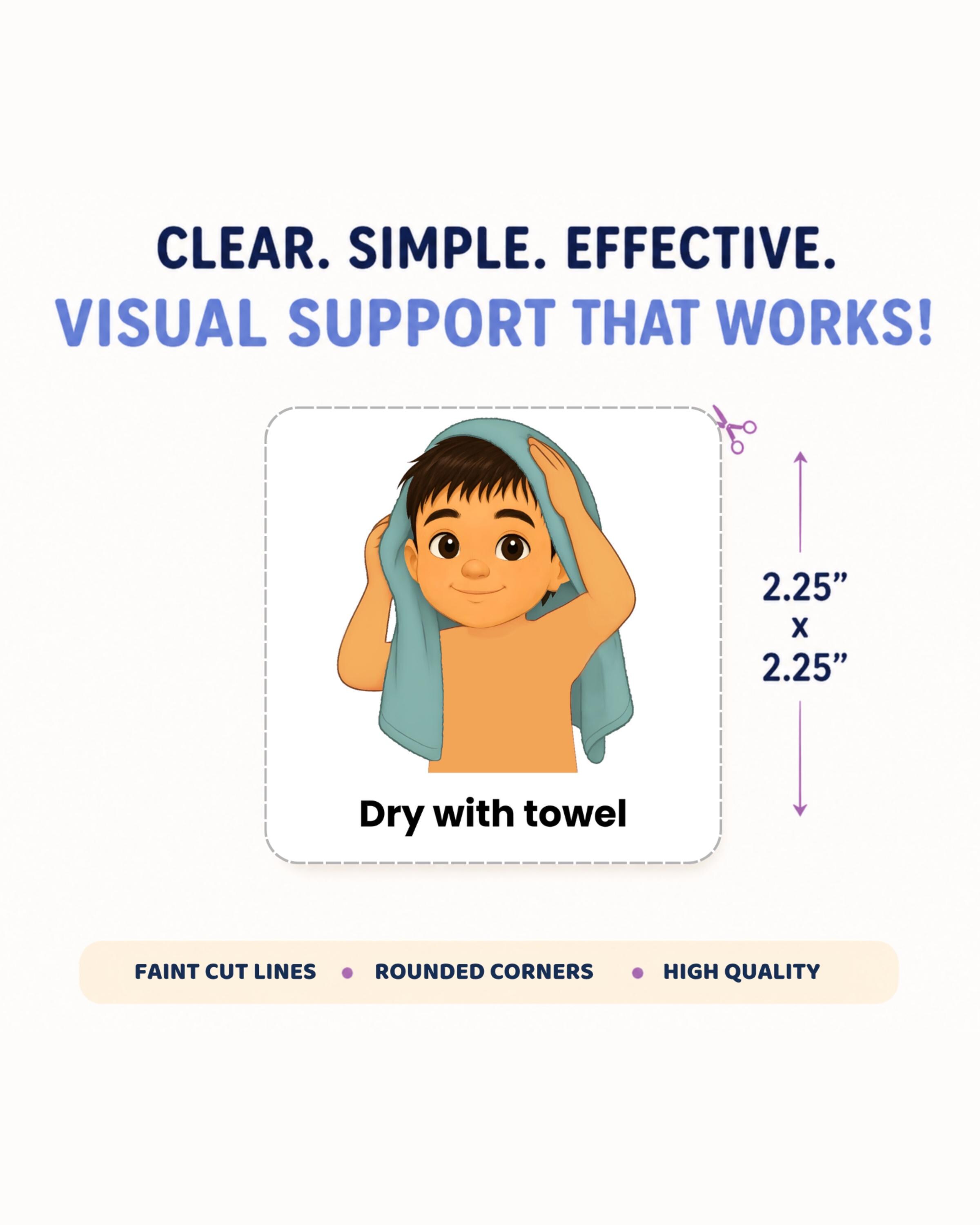 Kids Shower Routine Visual Schedule | Autism Bathroom Hygiene Cards ...