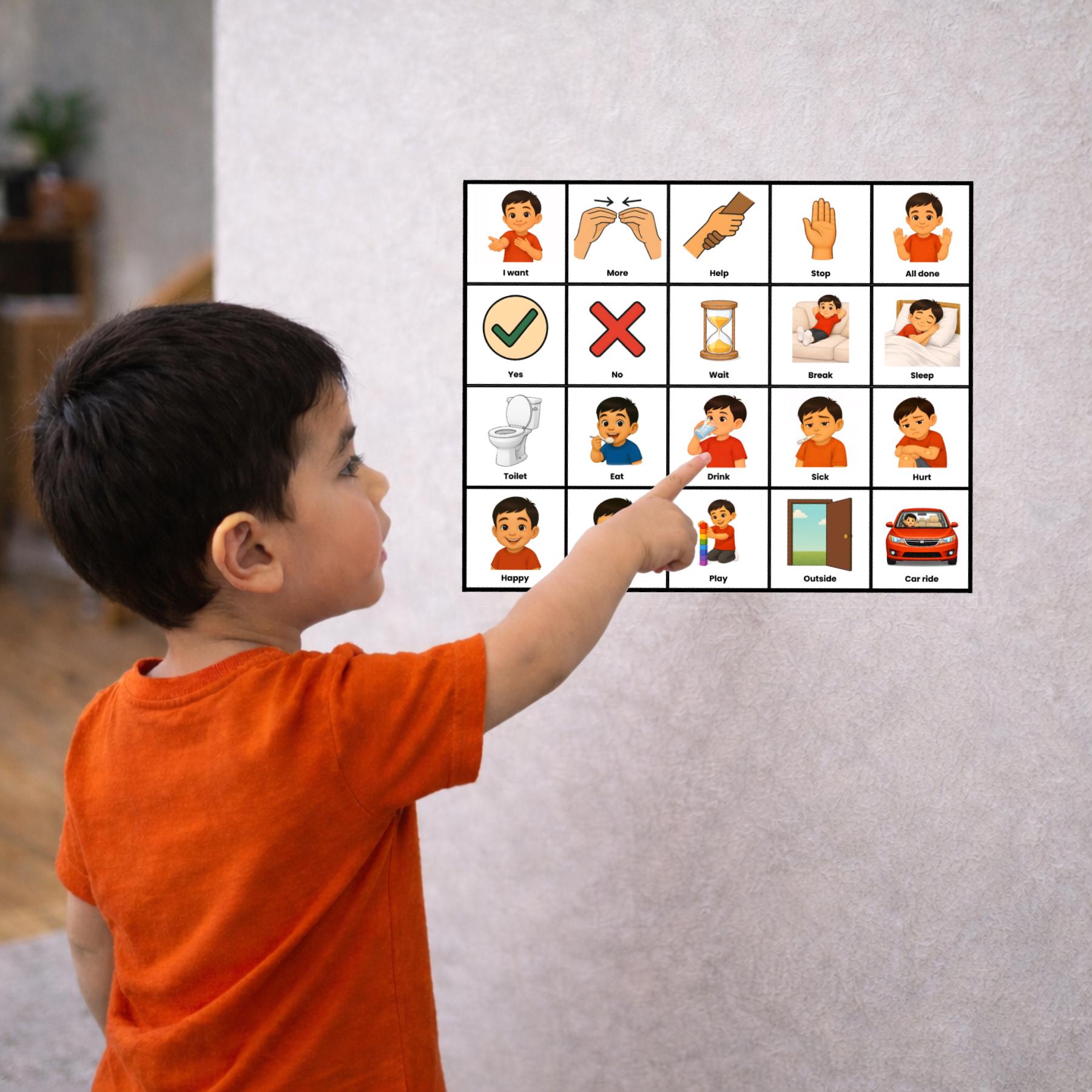 Minimal AAC Communication Board | Simple Visual Support for Autism ...