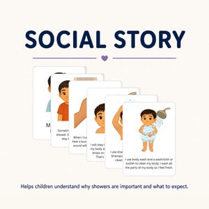 Kids Shower Routine Visual Schedule | Autism Bathroom Hygiene Cards ...