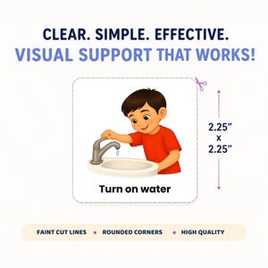 Hand Washing Visuals for Kids, Autism and Preschool, Hygiene Routine ...