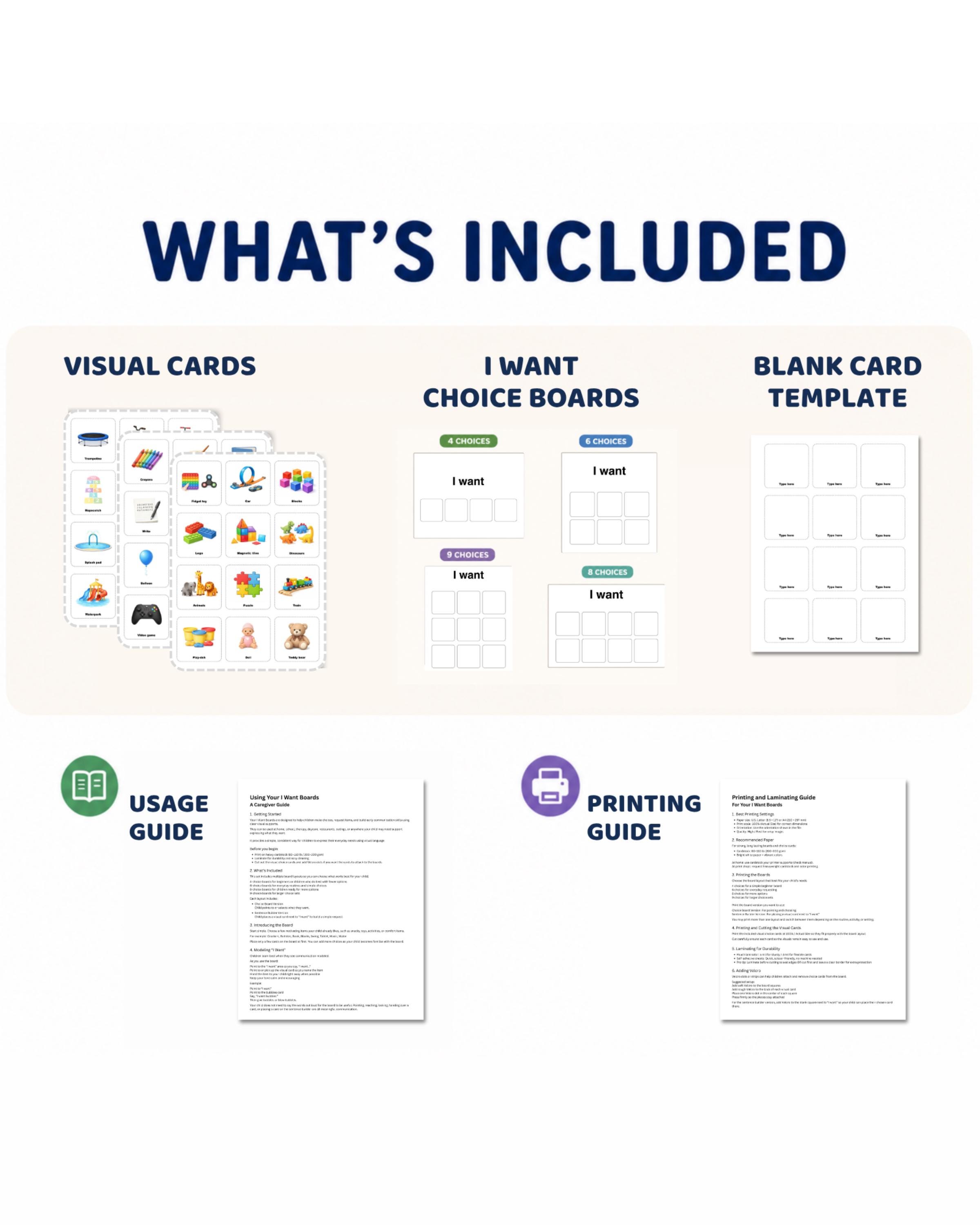 I Want Communication Board, AAC Autism Visual Supports, Choice Board ...