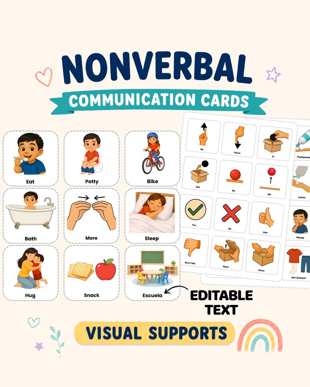 Communication Cards for Kids, Visual Schedule, Toddler Routine, Speech ...