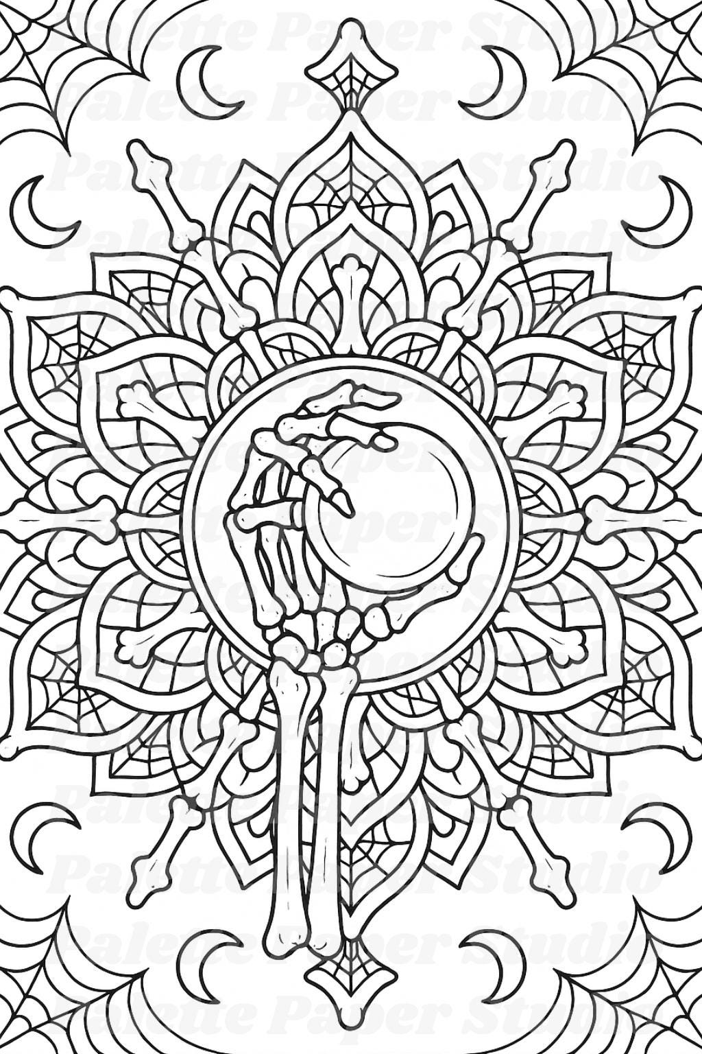 20 Enchanting Halloween Mandala Coloring Pages for Adults - Spooky ...