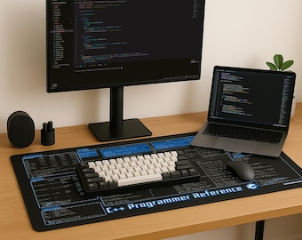 C++ Programmer Reference Desk Mat - Coding Cheat Sheet