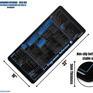 C++ Programmer Reference Desk Mat - Coding Cheat Sheet image 6
